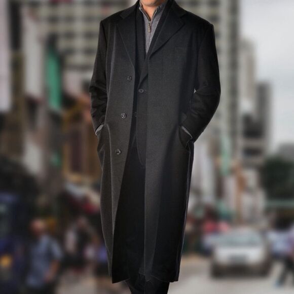 Talliauomo Mens Wool Blend Slim Fit Long top Coat Outerwear NWOT